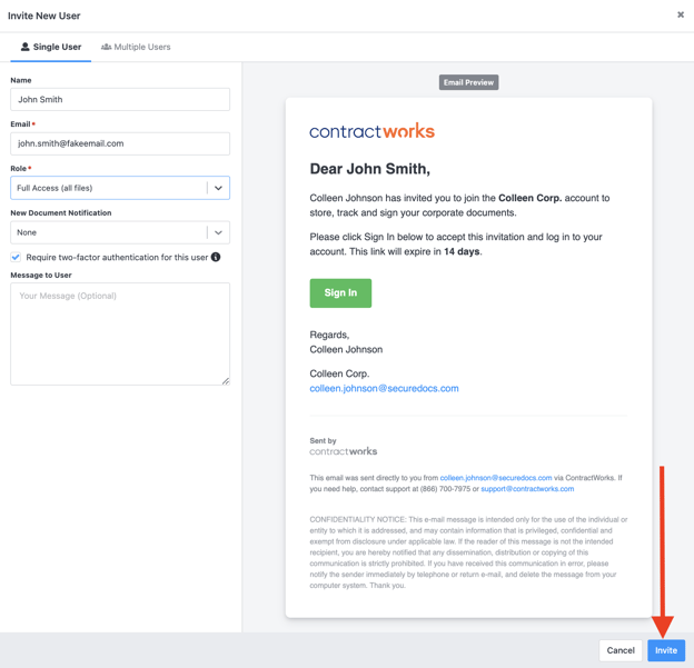 Click Invite