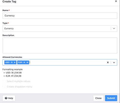 Currency Tag 1