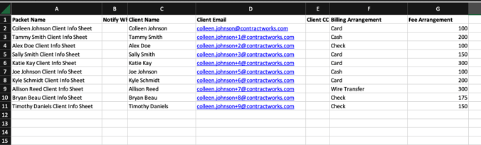 Fill Spreadsheet